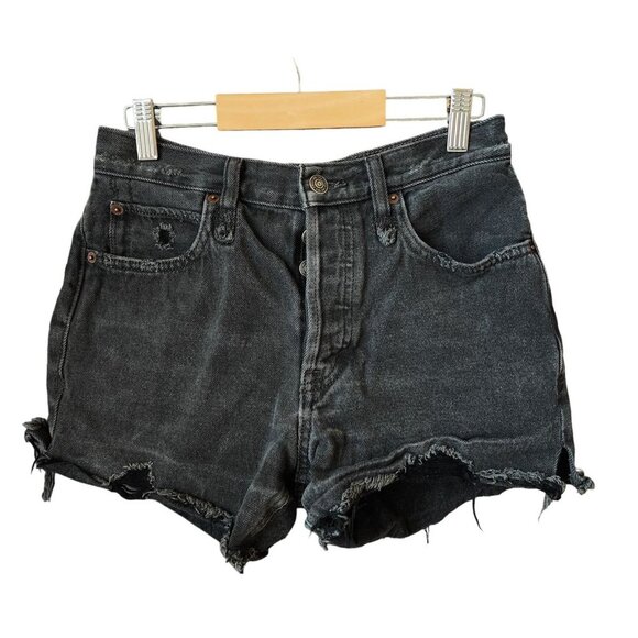 We the‎ free Free people button fly Makai Cut Off Shorts Washed Black Size 25 - Picture 1 of 11